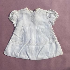 Vintage Embroidered White Handmade Baby Dress